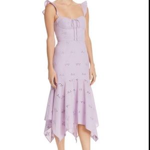 Wayf Novara Bustier Eyelet Purple Cotton Sleeveless Dress Size Small